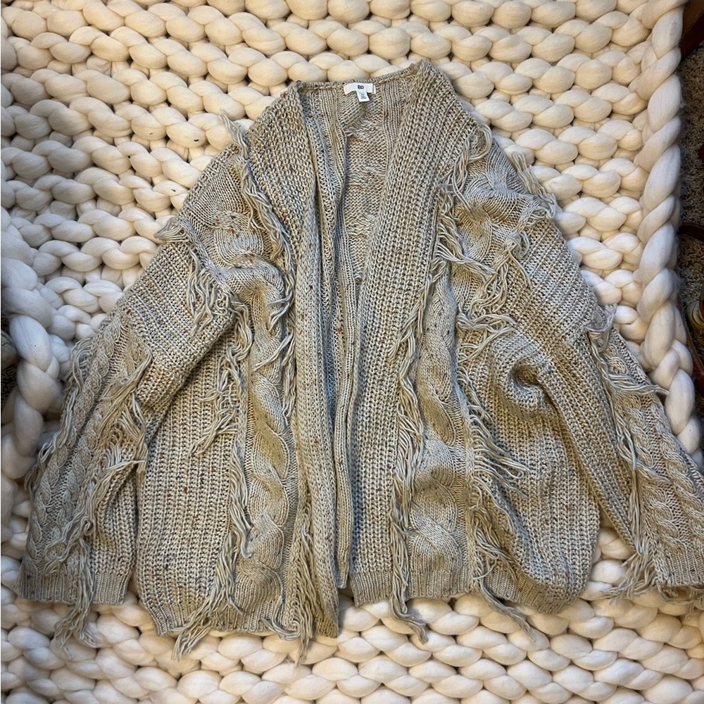 BP. Fringe knit cardigan